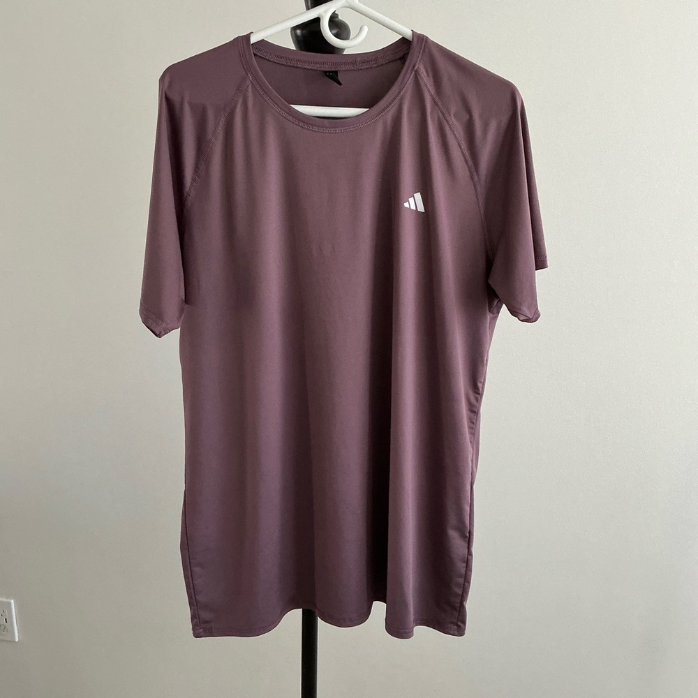 Adidas Men’s XL Purple Tee Stretch Short Sleeve Casual Shirt